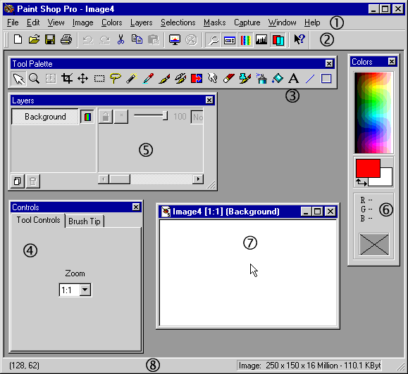 Paint Shop Pro - Main Screen